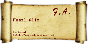 Feszl Aliz névjegykártya